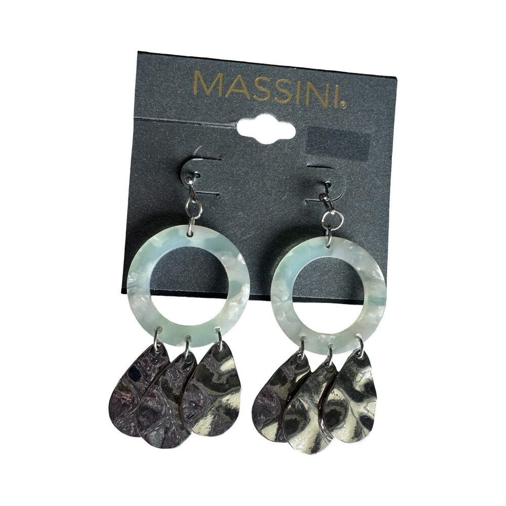 NEW Massini Necklace & Earrings Gold and Silver Tone with Gems (3 items) New WT